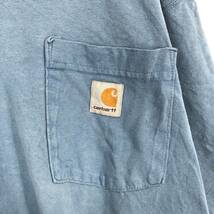 L carhartt カーハート Tシャツ ライトブルー 補修あり 半袖 リユース ultramto ts1646_画像3