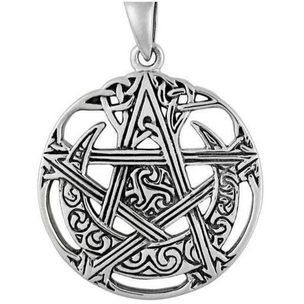 MM Sterling Silver Cut Out Moon Pentacle
