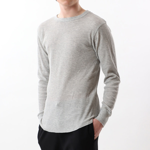 新品タグ付き LLサイズ ヘザーグレー ヘインズ Hanes サーマル クルーネックロングスリーブTシャツ HANES THERMAL CREW NECK LONG SLEEVE