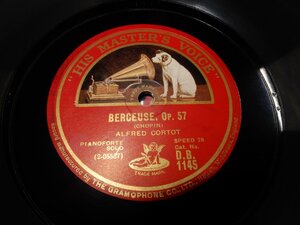 SP 78*HMV DB1145*ALFRED CORTOT*BERCEUSE. OP.57*THE HARMONIOUS BLACKSMITH*PIANOFORTE SOLO* специализированный магазин .. приобретение. довольно хороший состояние *