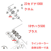 シマノ 純正 ラインローラー 本体 23セドナ 10JLF 銀色 ブラス上にクロムメッキ_画像4