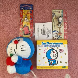 DORAEMON HELLO KITTYドラえもんマスコットホルダー&I'mDORAEMONラバーボールチェーン&マスコット&クリーナー&コレクションマスコット4点