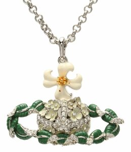  Vivienne Westwood necklace o-vuo-b flower motif lady's Vivienne Westwood [0502]