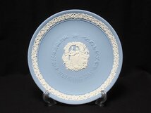 ウェッジウッド ウェディングプレート 飾り皿 21cm ジャスパー ペールブルー WEDGWOOD [1204初]_画像1