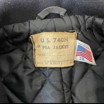 Schott 740N 本場の装いを纏う　ショット　Pコート　ウールジャケット　ブラック　L ピーコート　ウール　US アメリカ_画像5