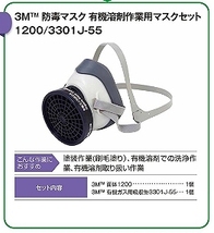 在庫限りです。3M 有機溶剤作業用マスクセット 防毒マスク 12003301J-55（送料込み）_画像2