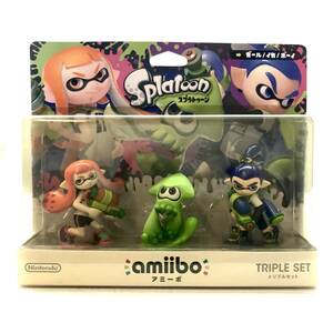 ★中古品★Nintendo 任天堂 ゲーム周辺機器 amiibo トリプルセット[ガール/イカ/ボーイ](スプラトゥーンシリーズ)