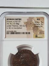 ●コイン● AD23 銅貨 ローマ ティベリウス ドルスス AU FINE_画像2