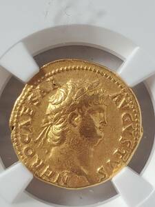 ●コイン● AD54-68 金貨 ローマ ネロ ポッパエア アウレウス XF FINE