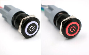4個セット LEDプッシュスイッチ 19mm モーメンタリスイッチ 5v 白x3 赤x1 