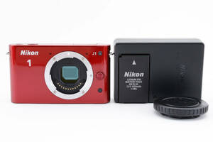 ★ 極上級★ NIKON ニコン 1 J1 ボディ RED 赤 レッド 純正バッテリー 充電器 #2005026