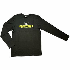 新作 BERIK ベリック プリント ロングスリーブ Tシャツ オーガニックコットン 237301 BLACK/YELLOW Mサイズ 【バイク用品】