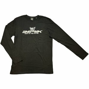 新作 BERIK ベリック プリント ロングスリーブ Tシャツ オーガニックコットン 237301 BLACK/WHITE Sサイズ 【バイク用品】