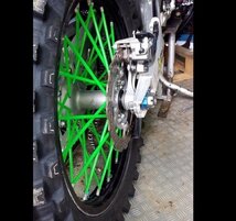 前後ホイール分 72本セット 緑 スポークスキン スポークラップ スポークカバー KX85 KX1125 KX250F KDX220 KDX125 KLX110L Dトラッカー CRF_画像6