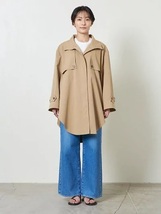 MARW UNITED ARROWS アローズ 22SS P SINGLE TRNC/CT† ポンチョ風アウター デザイン性が高く羽織るだけで印象的 BEG 38 定価22,000円_画像2