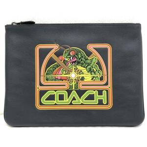 COACH コーチ ATARI アタリ コラボ クラッチバッグ F73230 ネイビー ムカデ柄 セカンドバッグ