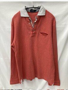 メンズ POLO ポロ 長袖ポロシャツ重ね着風 サイズL　79