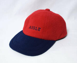 AIGLE/ флис колпак /6 panel / Old Aigle / красный / темно-синий 