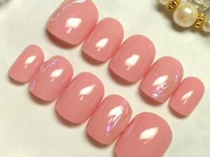  prompt decision * gel has processed artificial nails * very short S mirror nails pink 