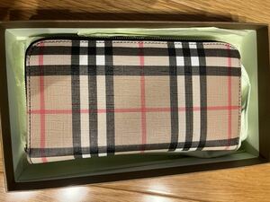 良品 BURBERRY ノバチェック 長財布 ジッピー ラウンド ウォレット バーバリー メンズ レディース