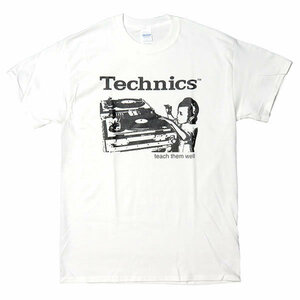 [XLサイズ]Technics （テクニクス） ターンテーブル ヴィンテージデザイン Tシャツ #1 ホワイト