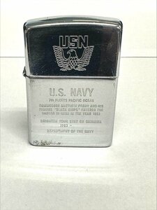 【80】1円～ZZippo ジッポー US NAVY USN シルバーカラー オイルライター 喫煙具