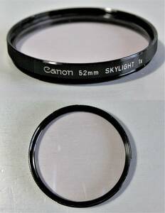 Canon　(191)　 中古・レンズフィルター　52㎜　Skylight　(レンズ保護兼用、紫外線吸収）　キャノン