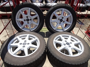 宮城大崎発★GOODYEAR ICENAVI7 185/60R15★状態良好♪15×6J 4穴 100 4本 スタッドレス 冬タイヤ♪手渡しOK♪★Eス52