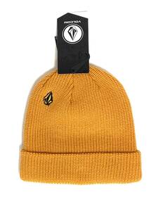 VOLCOM ボルコム D5832202SBU④ ビーニー FullStoneBeanie シンプルなニット帽 ロゴ刺繍 Logo 黄色系 ヴォルコム 新品 即決 送料無料