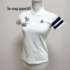 ルコックスポルティフ　ゴルフウェア　ポロシャツ　ロゴタグ　ホワイト　白　Sサイズ