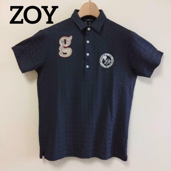 ゾーイ　ゴルフウェア　ポロシャツ　ロゴ刺繍　スパンコール　ネイビー　サイズ1