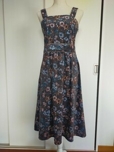 [ trying on only ] axes femme * velour manner back ribbon floral print One-piece ( Brown tea ) bust adjustment possible waist rubber specification *axesfamme blue 