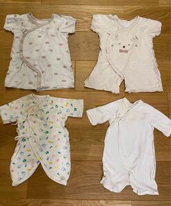 新生児　ベビー服コンビ肌着ロンパース　カバーオール 50 60 70 4枚セット　アカチャンホンポ