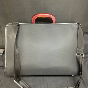 【中古品】イズイットと同じタグ ショルダー 手提げ トートバッグ 2way 持ち手木製 ブラック ビジネスバッグ 鍵付き カバン A4 鞄 O03の画像7