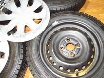 ホンダ(JH1)N-WGN純正4.5J-14+45 100/4H 155/65R14 14インチスチールホイール(ホイールキャップ付)+スタッドレスタイヤ4本 N-BOX/N-ONE流用_画像6