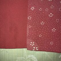 ■女性用 着物 広衿 シルクウール？ うす赤ピンク地 細かい白花柄■_画像8