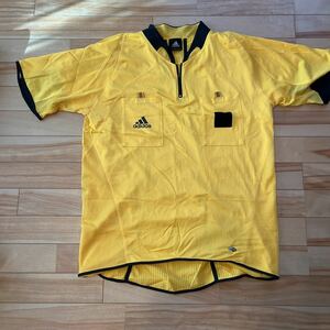  soccer referee shirt short sleeves yellow adidas