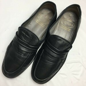 試着OK！CHURCH'S moccasins/チャーチ　サイズ9G　イタリア製ビンテージモデル　モカシン　スリッポン　ローファー　黒　　管NO.WZC-184