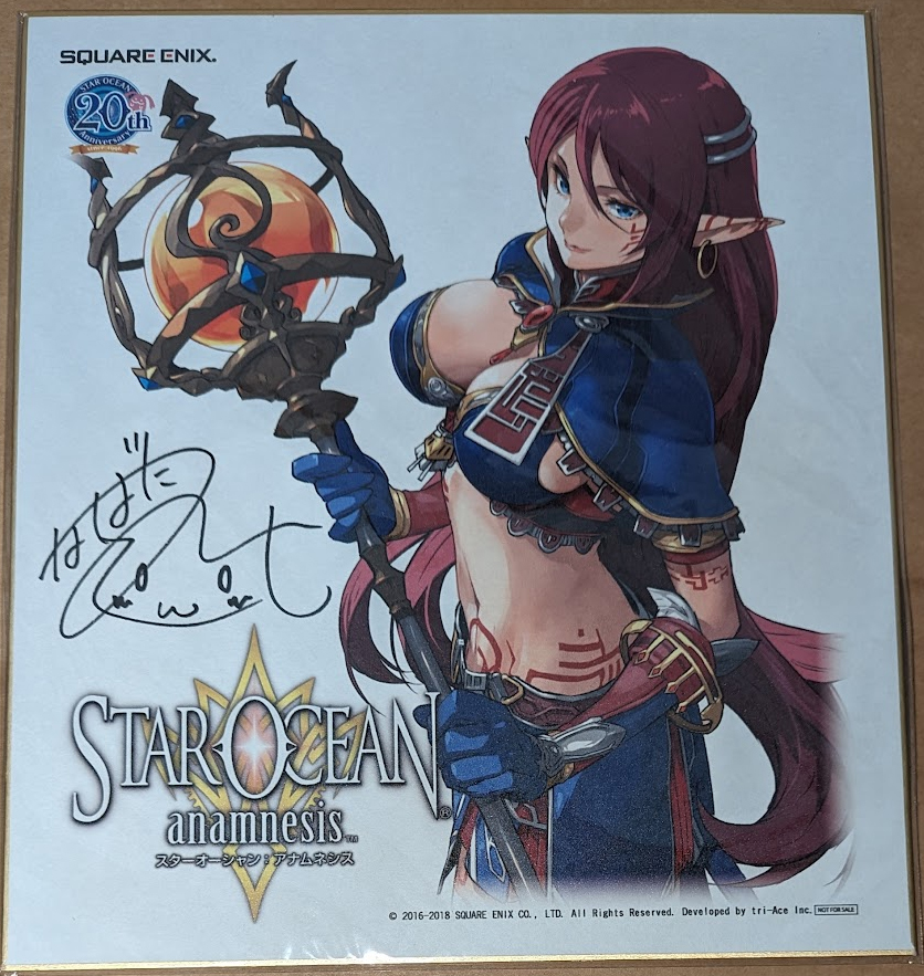 Star Ocean: Anamnesis Lottery Hitomi Namatenme Autographed Myria Tionises Shikishi/Katsumi Enami, comics, anime goods, others