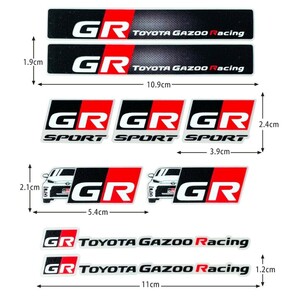 016★新品★トヨタ GR SPORT (GR スポーツ）GR Gazoo Racing ステッカー★フェンダーバッジ シール装飾★汎用ステッカー★　