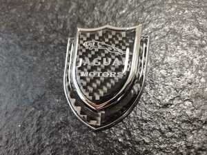 02* new goods * charcoal element fiber * Jaguar * emblem badge sticker 