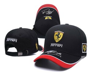 07 フェラーリ キャップ Ferrari ロゴ 野球帽 刺繍 スモーター帽子 車帽子 メンズ レディース バイク帽子 男女 キャップ帽子 男女兼用