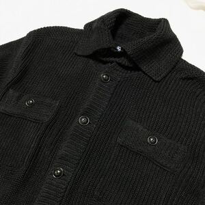 POLO ralphlauren ポロ ラルフローレン リネン コットン チンストラップ エルボーパッチ 4ポケット ワーク カーディガン 黒 ブラック L