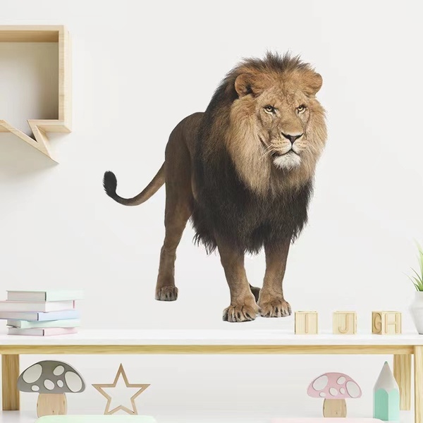 （NO.411）DIY剥がせる飾り壁紙ウォールステッカー綺麗な仕上り ライオン