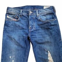 26●b381◎◎2【W29】DIESEL ZATHAN スリム ブーツカット デニムパンツ ジーンズ クラッシュ ダメージ加工 ザッタン ディーゼル メンズ▲_画像3