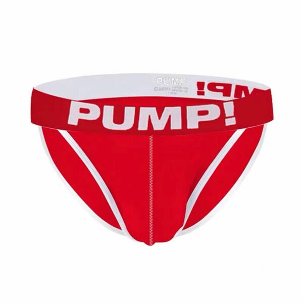 【赤・L】PUMP パンプ ローライズ ビキニ 伸縮性コットン ふんどしパンツ１枚