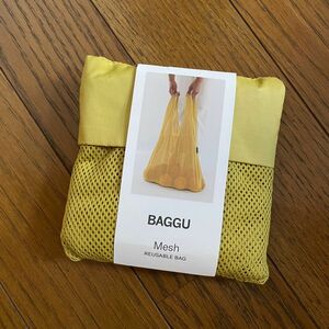 ラスト1点　BAGGU MESH エコバッグ くすみ　イエロー　黄色　バグー　メッシュ　ペアー