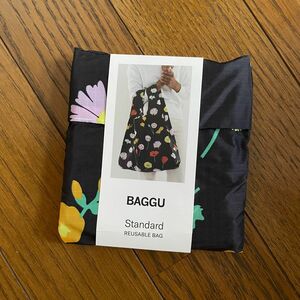 BAGGU STANDARD エコバッグ ワイルド　フラワー　花　ブラック　黒　ピンク　レッド　赤バグー　スタンダード　エコバック