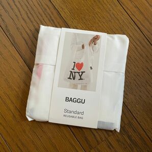 BAGGU STANDARD エコバッグ INY ホワイト　白　ハート　赤　レッド　バグー　スタンダード　ブラック　黒