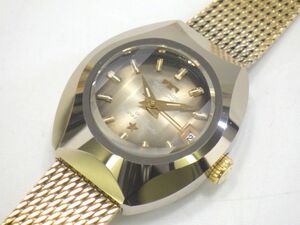 h3J021R- TECHNOS GOLD Borazon Lady テクノス 自動巻き デイト 稼働品 良品 ケース付き カットガラス